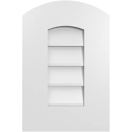 Ekena Millwork Arch Top Surface Mount PVC Gable Vent: Functional, w/ 3-1/2"W x 1"P Standard Frame, 12"W x 18"H GVPAR12X1801SF